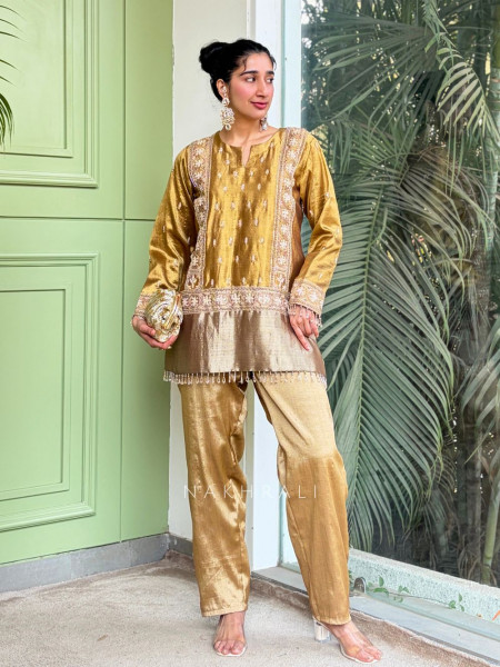 Akira Golden Silk Blend Co-ord Set