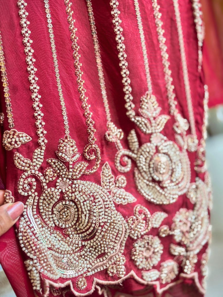 Rangsaaz Maroon Heritage Suit Set