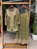 Zareen Green Embellished Kurta Palazzo Set