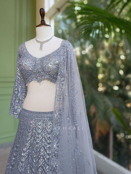 Neel Tarang Sky Blue Lehenga Set with Thread and Sequin Work