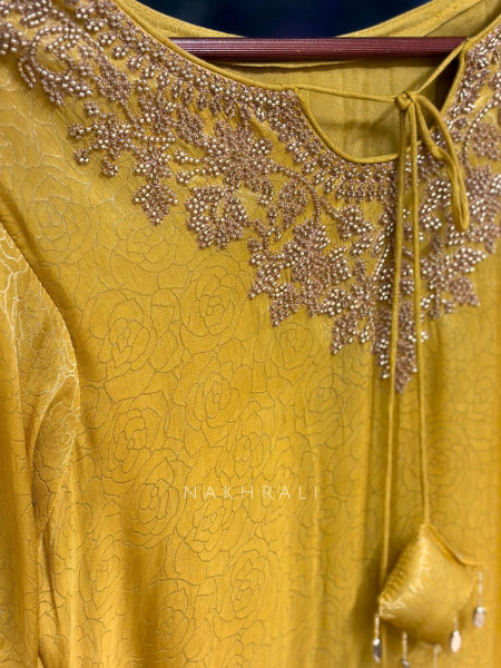 Riyana Yellow Suit Set with Cut Dana Embroidery