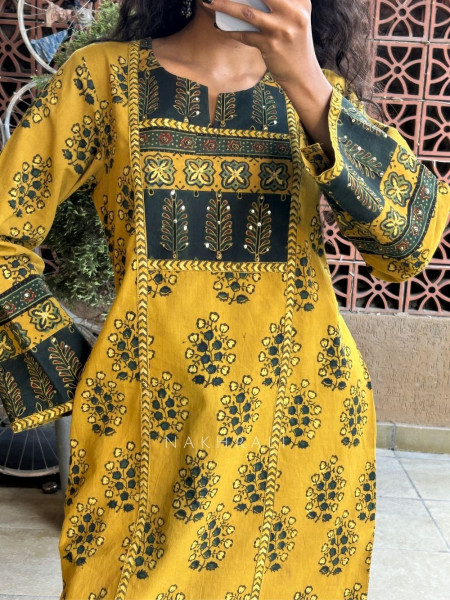 Buti Yellow Cotton Kurta