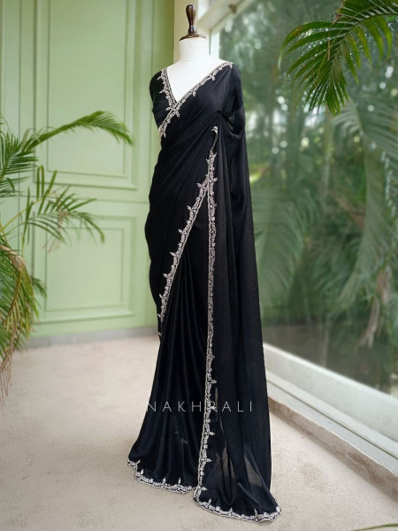 Skyline Black Saree with Running Blouse