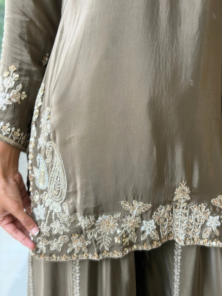 Mishrika Mehendi Green Palazzo Suit Set
