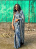Whimsical Blue Modal Stripe Saree