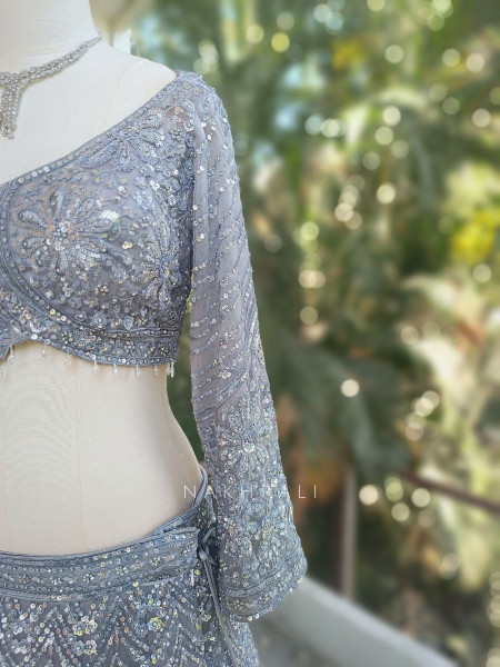 Neel Tarang Sky Blue Lehenga Set with Thread and Sequin Work