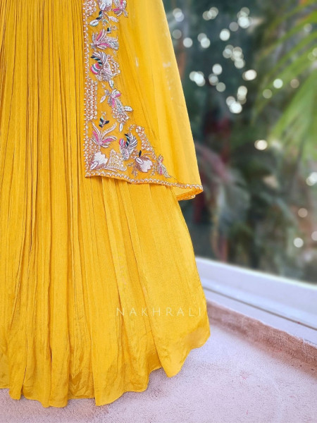 Sunara Yellow Lehenga Set with Cape