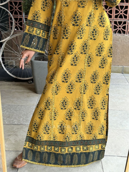 Buti Yellow Cotton Kurta