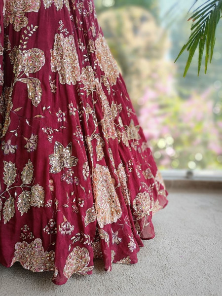 Phoolwari Lehenga Set with Zardosi and Sequin Work