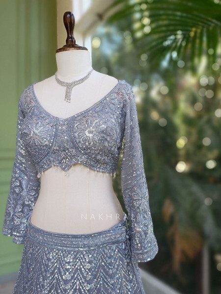 Neel Tarang Sky Blue Lehenga Set with Thread and Sequin Work