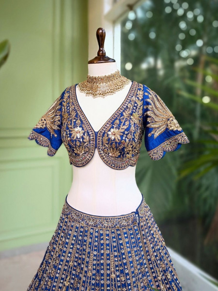 Samaira Blue Sequin and Zari Embroidered Lehenga