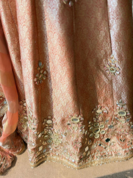 Mehraz Peach Mirror Anarkali Set