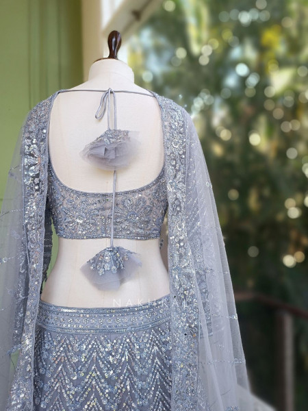 Neel Tarang Sky Blue Lehenga Set with Thread and Sequin Work