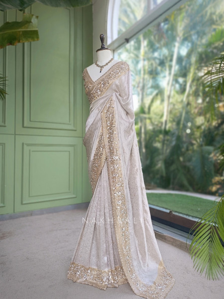 Lumessa Off White Saree with Running Blouse Piece