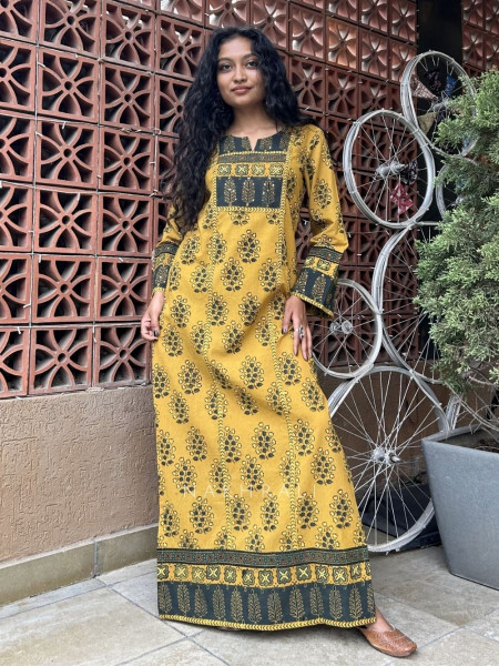 Buti Yellow Cotton Kurta