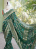 Anant Bindu Green Bottel Bandhani Print Saree with Sequin Border