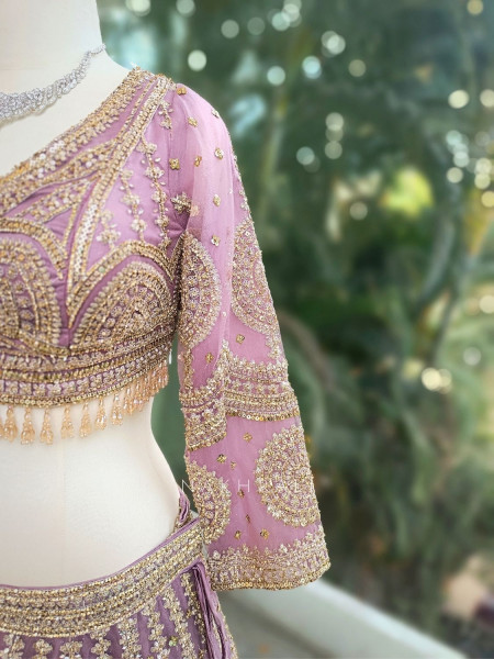 Rheya Lavender Bridal Lehenga with Zari and Sequin Work