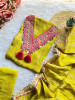Rivana Yellow Embroidered V-Neck Dress Material Set
