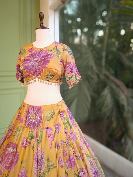 Anaya Floral Lehenga Set with Embellished Blouse