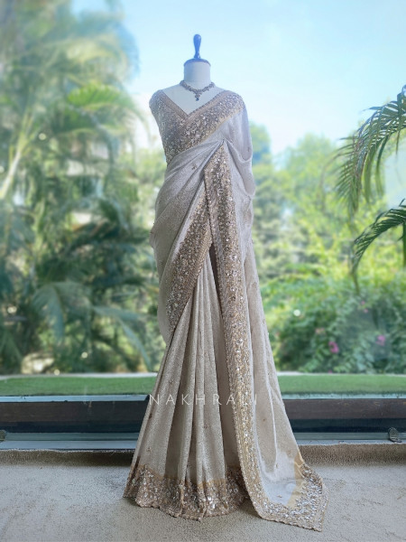 Lumessa Off White Saree with Running Blouse Piece