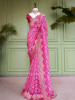 Prathmika Magenta Pure Georgette Saree  Leheriya Gota Patti Work