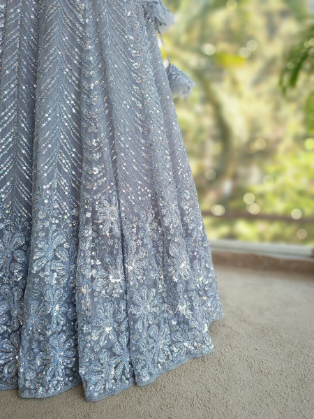 Neel Tarang Sky Blue Lehenga Set with Thread and Sequin Work