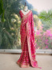 Rangriti Magenta Bandhani Saree with Gota Border