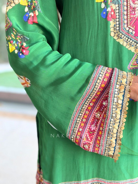 Boho-Chic Polka Gharara Suit Set