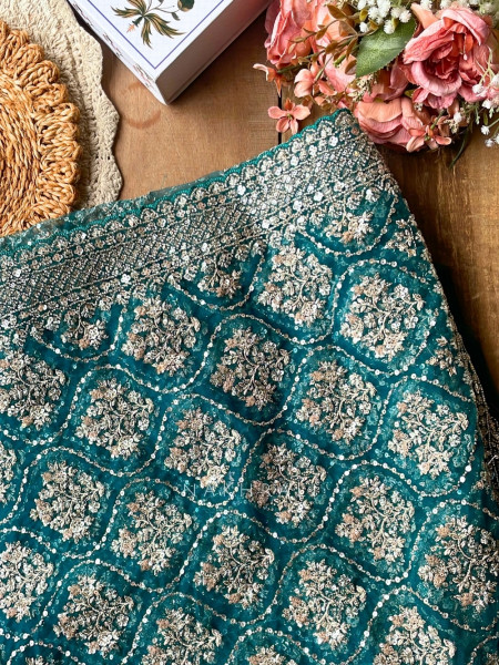 Tarangini Rama Net Saree With Cutdana and Sequin Work