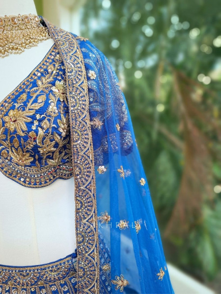 Samaira Blue Sequin and Zari Embroidered Lehenga