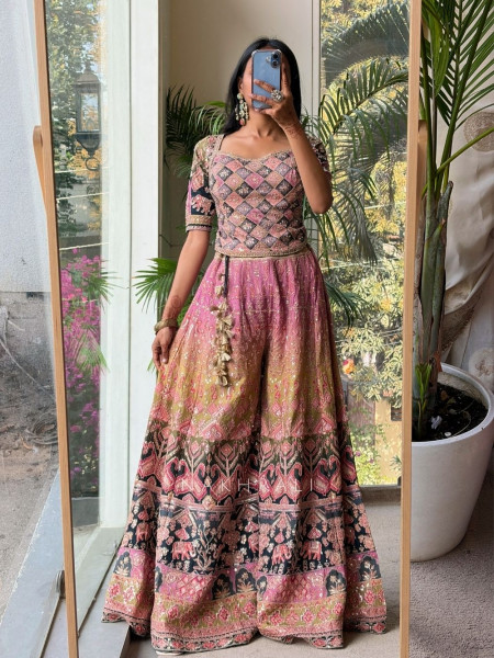 Kalira Multicolor Embellished Suit Set