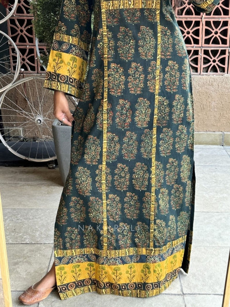 Buti Mustard Cotton Kurta