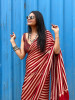 Whimsical Red Modal Stripe Saree