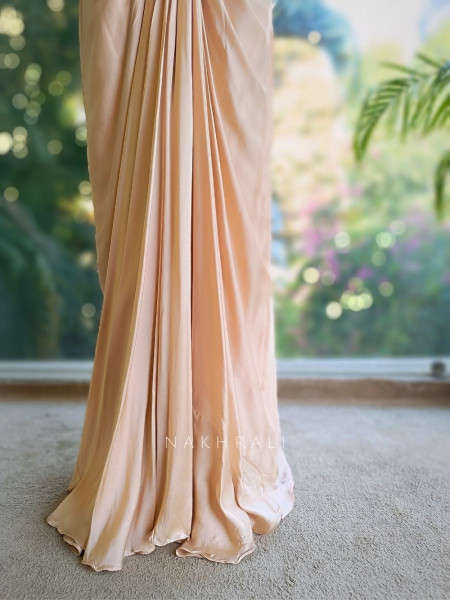 Rishika Beige Corset Style Indo Western Set with Choker Dupatta