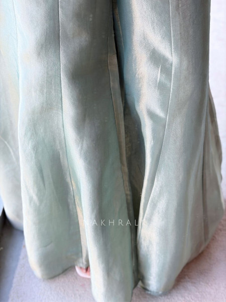 Serenade Sea Green Chanderi Silk Sharara Suit Set