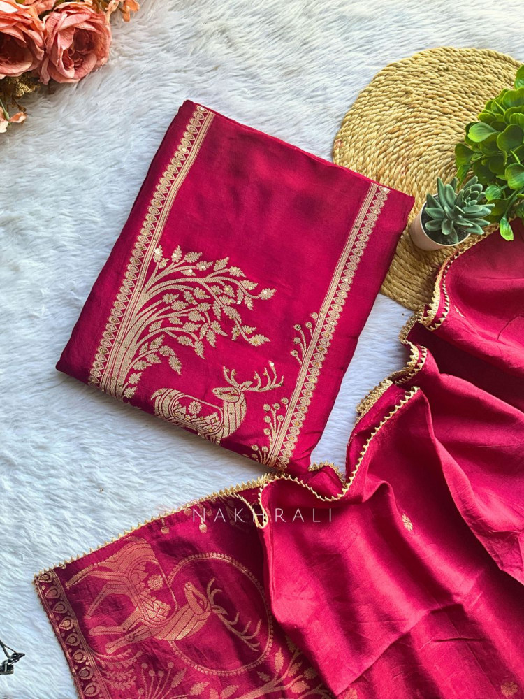 Image of Vriksha Wine Utsav Woven Dress Material