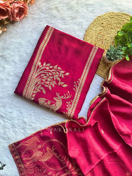 Vriksha Wine Utsav Woven Dress Material