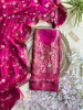 Koshika Magenta Banarasi Woven Silk Dress Material