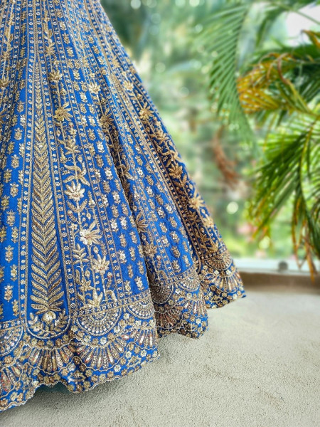 Samaira Blue Sequin and Zari Embroidered Lehenga