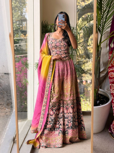 Kalira Multicolor Embellished Suit Set