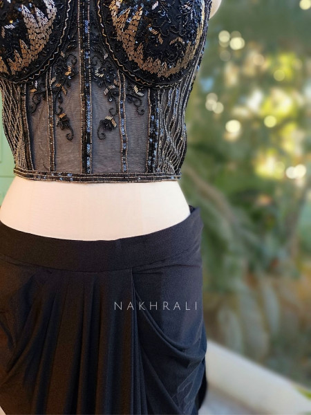 Seraphina Black Drape Saree