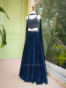 Meadow Navy Blue Lehenga Set with Beads and Sequin Work