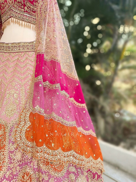 Rivara Pink Lehenga Set with Heavy Zari Sequin Work