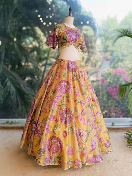 Anaya Floral Lehenga Set with Embellished Blouse