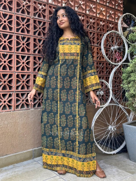 Buti Mustard Cotton Kurta
