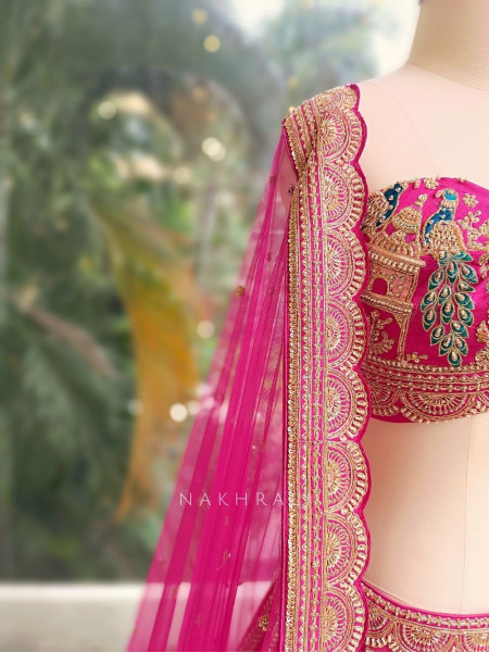 Ridhima Magenta Bridal Lehenga with Zari Sequin and Beads Work