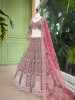 Ruvira Wine Bridal Lehenga with Zari and Sequin Work
