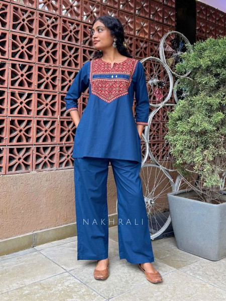 Tulip Blue Cotton Co-ord Set
