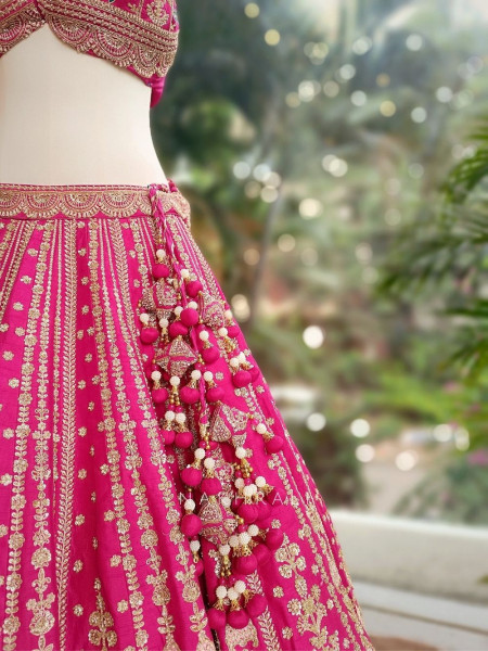 Ridhima Magenta Bridal Lehenga with Zari Sequin and Beads Work