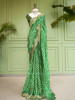 Prathmika Green Pure Georgette Saree  Leheriya Gota Patti Work